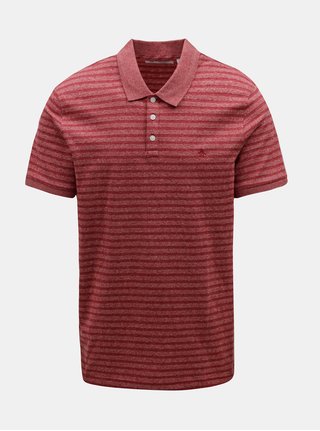 Červená melírovaná polokošeľa s pruhmi Original Penguin Allover Jacquard