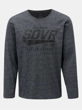 Modré melírované regular fit tričko s potlačou s.Oliver