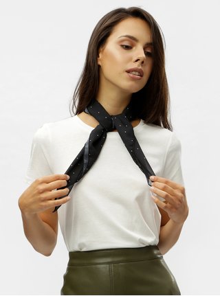 Tricou alb cu esarfa cu buline VERO MODA Scarf