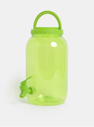 Zelená plastová transparentní nádoba s kohoutkem Kaemingk 3750 ml