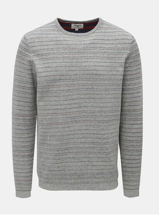 Pulover barbatesc gri deschis in dungi Garcia Jeans