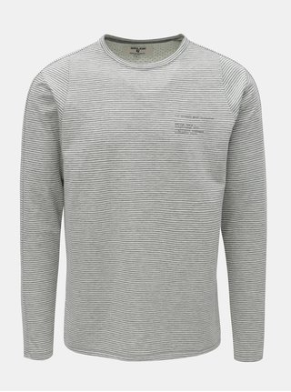 Tricou barbatesc gri in dungi cu maneci lungi Garcia Jeans