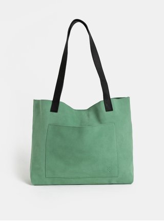 Světle zelený semišový shopper WOOX