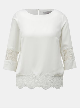 Bluza alba cu detalii din dantela Dorothy Perkins Petite
