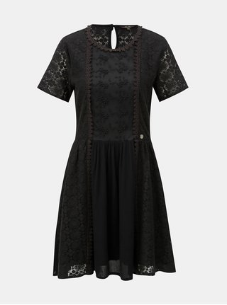 Čierne šaty s čipkou Superdry