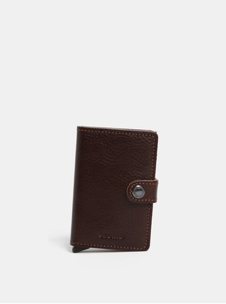Hnědá pánská kožená peněženka s hliníkovým pouzdrem s RFID Secrid Miniwallet