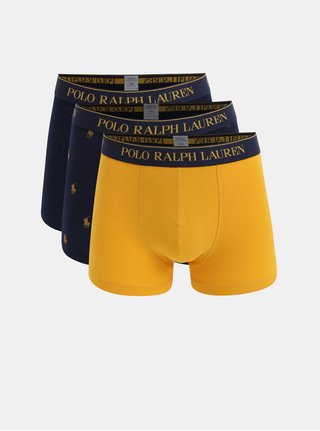 Sada tří boxerek v tmavě modré a žluté barvě POLO Ralph Lauren