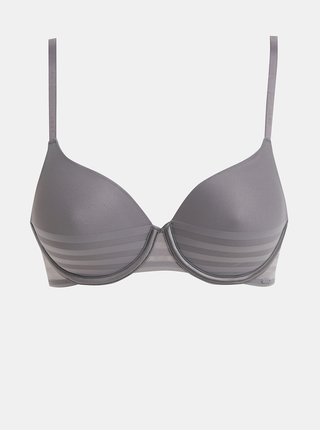 Šedá podprsenka se síťovanými detaily DKNY