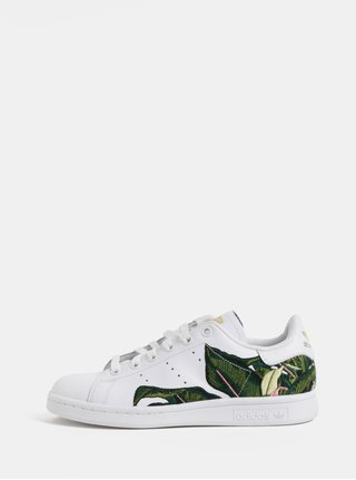Bílé dámské kožené tenisky s výšivkou adidas Originals Stan Smith W