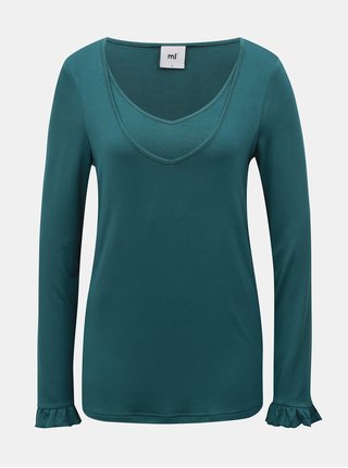 Tricou petrol pentru alaptat cu maneci lungi Mama.licious