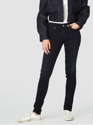 Blugi de dama albastru inchis slim din denim Kings of Indigo Overdye