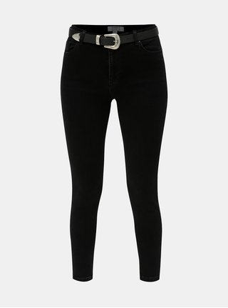 Černé skinny džíny s páskem Dorothy Perkins Darcy