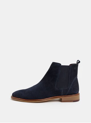 Ghete chelsea barbatesti albastru inchis din piele intoarsa London Brogues