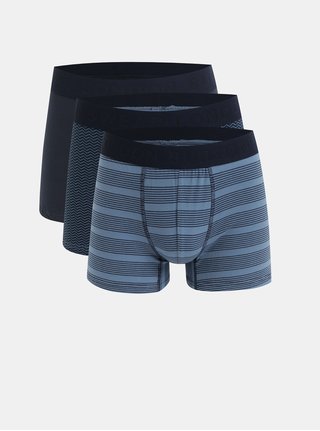 Sada tří vzorovaných boxerek v modré barvě Burton Menswear London