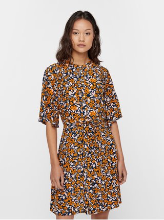 Oranžové áčkové kvetované šaty VERO MODA Billia