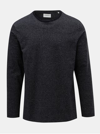 Tricou gri-albastru melanj in dungi Lindbergh