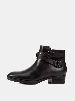 Ghete de dama negre din piele impermeabile Geox