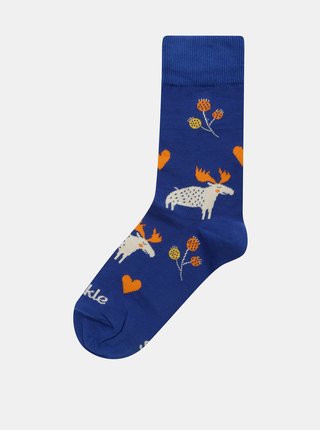 Krémovo–modré unisex ponožky Fusakle Sobolos