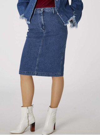 Fusta albastra din denim cu buzunare Kings of Indigo Nefertiti