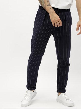 Tmavě modré pánské pruhované tepláky Calvin Klein Jeans Hespero
