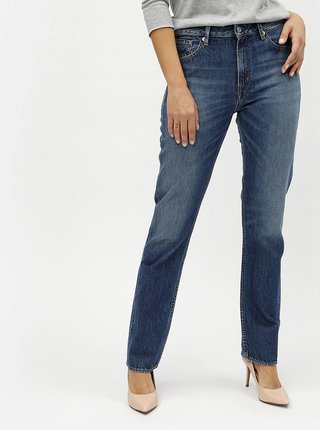 Blugi de dama albastri straight cu talie inalta Kings of Indigo Kimberley