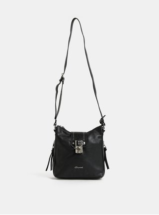 Černá crossbody kabelka s ozdobnými detaily ve stříbrné barvě Gionni Talia Key