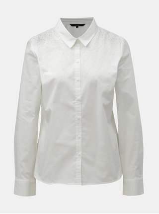 Bílá košile s aplikací ve stříbrné barvě VERO MODA Zenia