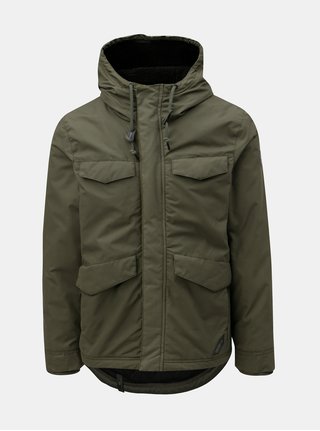 Jacheta barbateasca verde de iarna cu gluga Ragwear