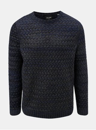 Tmavomodrý melírovaný sveter ONLY & SONS Odin