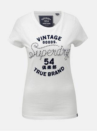 Biele dámske tričko s našitým motívom Superdry Rope