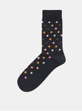Tmavě modré unisex puntíkované ponožky Happy Socks Dot Socks