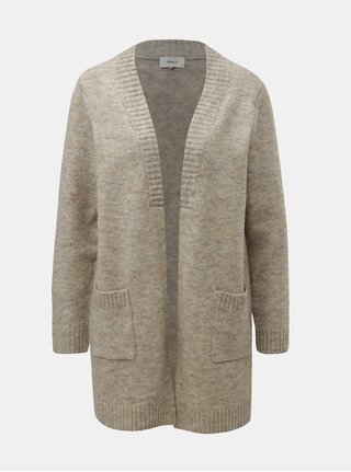 Cardigan bej melanj cu buzunare ONLY Loulou