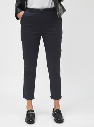 Tmavě modré chino kalhoty s vysokým pasem Scotch & Soda