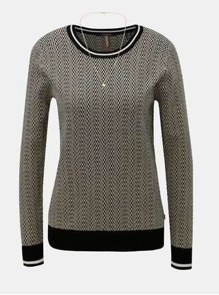 Béžovo-černý lehký vzorovaný svetr s řetízkem Scotch & Soda