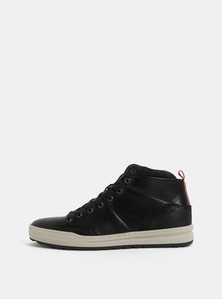 Pantofi sport inalti barbatesti negri din piele Bullboxer