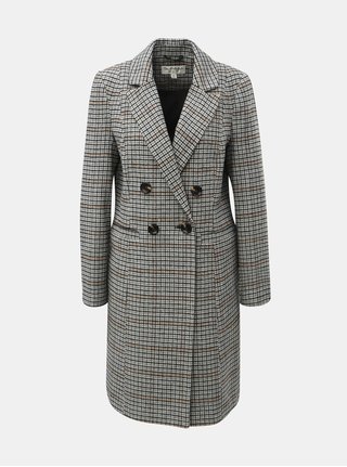 Černo-bílý károvaný kabát Miss Selfridge
