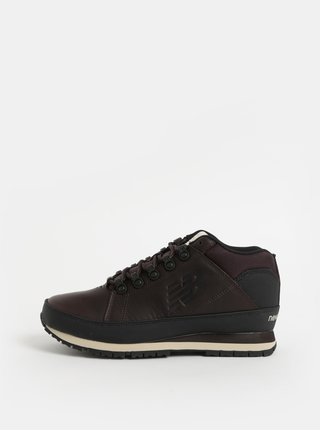 Tmavě hnědé pánské kožené kotníkové tenisky New Balance