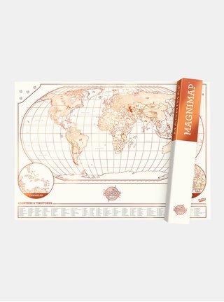 Růžovo-bílá magnetická mapa Luckies Magnimap