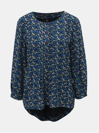 Bluza albastru inchis cu model si maneci 3/4 Tranquillo Damara