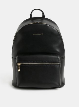 Rucsac negru elegant din piele Smith & Canova