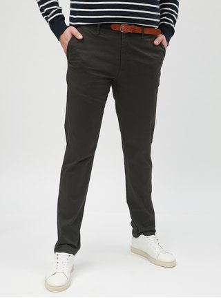 Pantaloni kaki cu model chino slim Selected Homme Yard