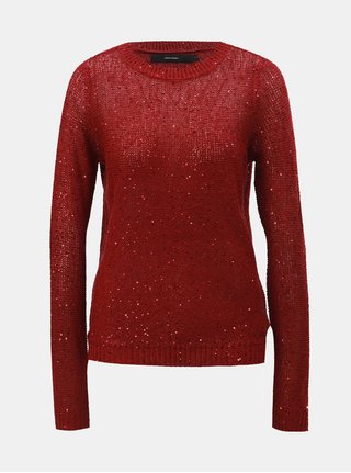 Vínový svetr s flitry VERO MODA Leilani