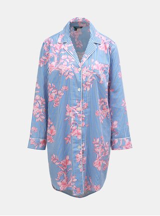 Camasa de noapte roz-albastru florala Lauren Ralph Lauren