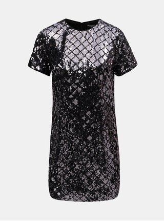 Fialové flitrované kostkované minišaty Dorothy Perkins Petite