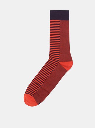 Fialovo-červené pruhované unisex ponožky V páru
