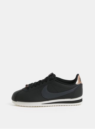 Černé dámské kožené tenisky Nike Classic Cortez