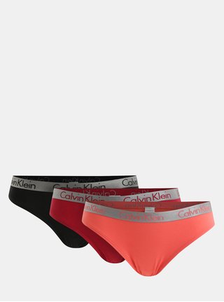 Balenie troch nohavičiek v oranžovej, červenej a čiernej farbe Calvin Klein Underwear