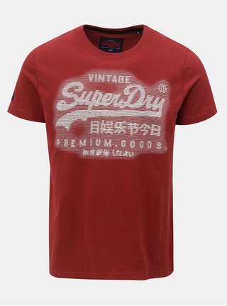 Tricou barbatesc rosu cu imprimeu Superdry