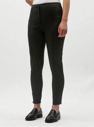 Pantaloni plisati negri pana la glezne cu talie inalta Selected Femme Ilue