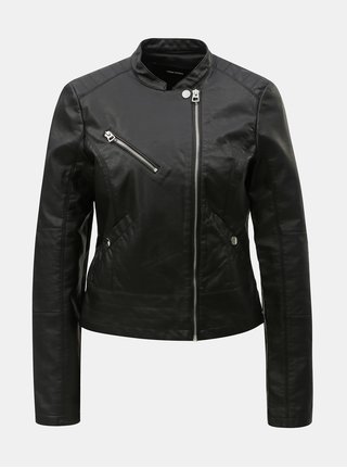 Jacheta neagra din piele sintetica VERO MODA Nora